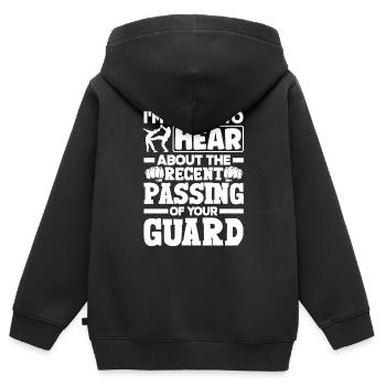 Self Defense Arts Martiaux Krav Maga Funny Pun - Sweat Premium à capuche zippé enfant bio - noir - Dos - AI Model Kid Male (0cm)