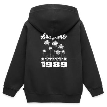 Awesome Since 1989 - Kinder Premium Organic Zip Hoodie - Schwarz - Hinten - AI Model Kid Male (0cm)
