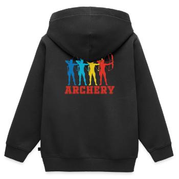 Archerie - Sweat Premium à capuche zippé enfant bio - noir - Dos - AI Model Kid Male (0cm)