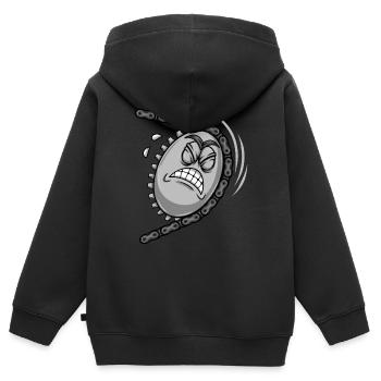 Cyclistes Cyclisme Vélo Pignon Vélo - Sweat Premium à capuche zippé enfant bio - noir - Dos - AI Model Kid Male (0cm)