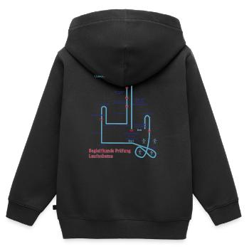 Begleit Hunde Laufschema - Kinder Premium Organic Zip Hoodie - Schwarz - Hinten - AI Model Kid Male (0cm)