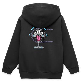 Cyclistes Cyclisme Vélo Pignon Vélo - Sweat Premium à capuche zippé enfant bio - noir - Dos - AI Model Kid Male (0cm)