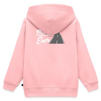 Instructeur de conduite - Sweat Premium à capuche zippé enfant bio - rose - Dos - AI Model Kid Female (0cm)