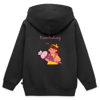 Schulkind zur Einschulung 2022 - Kinder Premium Organic Zip Hoodie - Schwarz - Hinten - AI Model Kid Male (0cm)