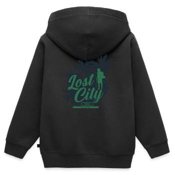 Lost City Trek - Kolumbien - Kinder Premium Organic Zip Hoodie - Schwarz - Hinten - AI Model Kid Male (0cm)