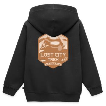 Lost City Trek - Kolumbien - Kinder Premium Organic Zip Hoodie - Schwarz - Hinten - AI Model Kid Male (0cm)
