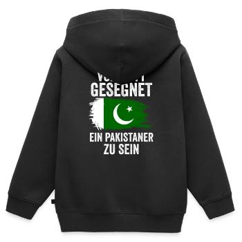 Pakistan Pakistaner Pakistanisches - Kinder Premium Organic Zip Hoodie - Schwarz - Hinten - AI Model Kid Male (0cm)