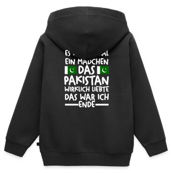 Pakistan Pakistaner Pakistanisches - Kinder Premium Organic Zip Hoodie - Schwarz - Hinten - AI Model Kid Male (0cm)