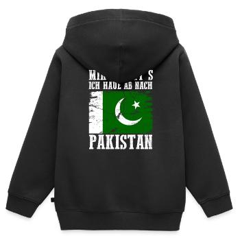 Pakistan Pakistaner Pakistanisches - Kinder Premium Organic Zip Hoodie - Schwarz - Hinten - AI Model Kid Male (0cm)