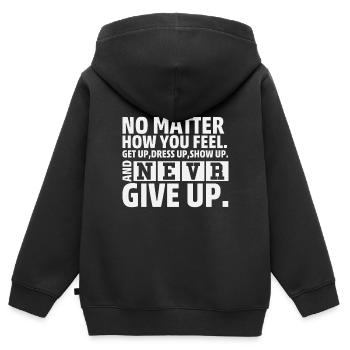 Peu importe ce que vous ressentez - Sweat Premium à capuche zippé enfant bio - noir - Dos - AI Model Kid Male (0cm)
