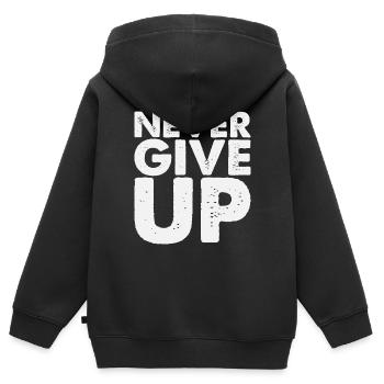 N’abandonnez jamais - Sweat Premium à capuche zippé enfant bio - noir - Dos - AI Model Kid Male (0cm)