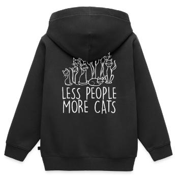 Less People More Cats - Kinder Premium Organic Zip Hoodie - Schwarz - Hinten - AI Model Kid Male (0cm)