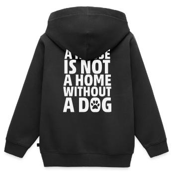 A House Is Not A Home Without A Dog - Kinder Premium Organic Zip Hoodie - Schwarz - Hinten - AI Model Kid Male (0cm)