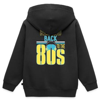 Back To The 80s Retro Walkman - Kids Premium Organic Zip-up Hoodie - black - Back - AI Model Kid Male (0cm)