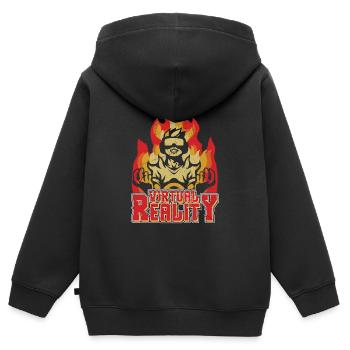 Reality Player - Kids Premium Organic Zip-up Hoodie - black - Back - AI Model Kid Male (0cm)