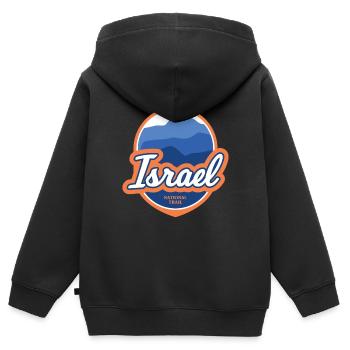 Israel National Trail - Kinder Premium Organic Zip Hoodie - Schwarz - Hinten - AI Model Kid Male (0cm)