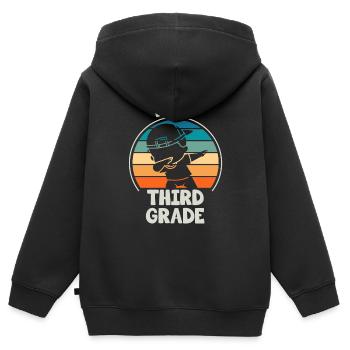 Third Grade Teachers For Back to School - Kids Premium Organic Zip-up Hoodie - black - Back - AI Model Kid Male (0cm)