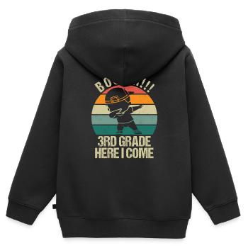 Third Grade Teachers For Back to School - Kids Premium Organic Zip-up Hoodie - black - Back - AI Model Kid Male (0cm)