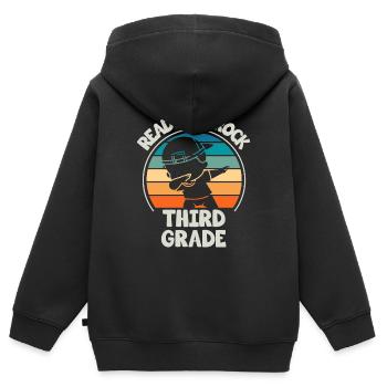 Third Grade Teachers For Back to School - Kids Premium Organic Zip-up Hoodie - black - Back - AI Model Kid Male (0cm)