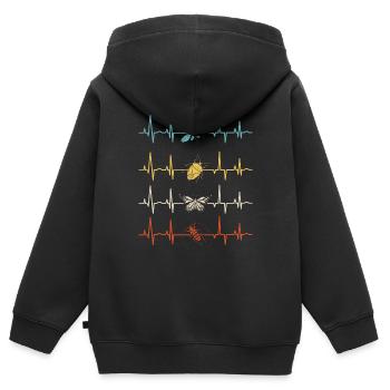 Entomology Entomologist Insects Bugs Heartbeat - Kinder Premium Organic Zip Hoodie - Schwarz - Hinten - AI Model Kid Male (0cm)