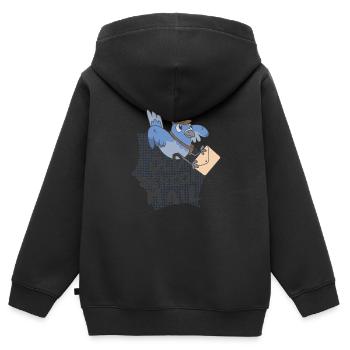Old School Mail Bird Old School Mail Bird Geschenk - Kinder Premium Organic Zip Hoodie - Schwarz - Hinten - AI Model Kid Male (0cm)