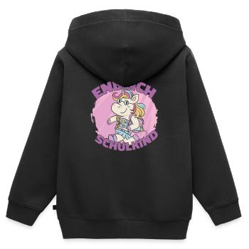 Endlich Schulkind Endlich Schulkind Geschenk Inspi - Kinder Premium Organic Zip Hoodie - Schwarz - Hinten - AI Model Kid Male (0cm)