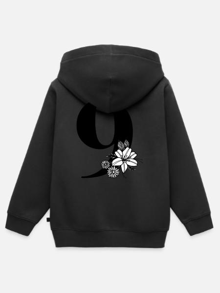 Zahl 9 - Kinder Premium Organic Zip Hoodie - Schwarz