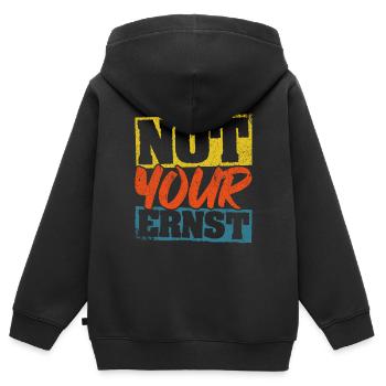 Not Your Ernst Nicht dein Ernst Denglisch als Gesc - Kinder Premium Organic Zip Hoodie - Schwarz - Hinten - AI Model Kid Male (0cm)
