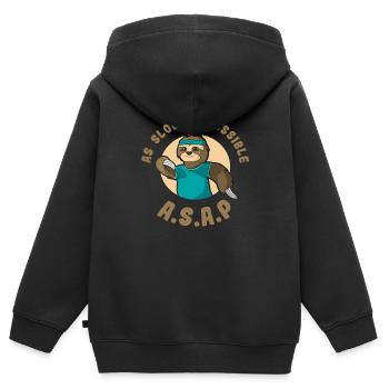 Faultier Läufer ASAP Langsam Sport Wettkampf Witz - Kinder Premium Organic Zip Hoodie - Schwarz - Hinten - AI Model Kid Male (0cm)