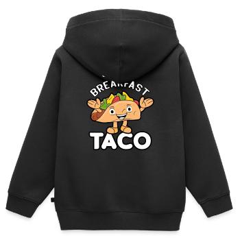 Einzigartig als Frühstück Taco Funny We Are Not A Taco - Kinder Premium Organic Zip Hoodie - Schwarz - Hinten - AI Model Kid Male (0cm)