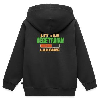 Little Vegetarian Loading Baby Vegan - Kids Premium Organic Zip-up Hoodie - black - Back - AI Model Kid Male (0cm)