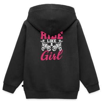 Dirt Bike Rider Motocross Enduro Bikers Ride Like - Kinder Premium Organic Zip Hoodie - Schwarz - Hinten - AI Model Kid Male (0cm)