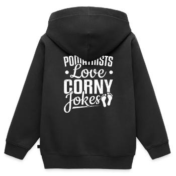 Podologen lieben kitschige Witze Podologie Podologie - Kinder Premium Organic Zip Hoodie - Schwarz - Hinten - AI Model Kid Male (0cm)