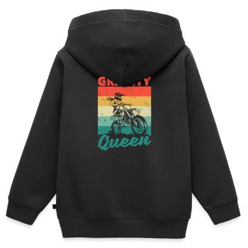 Schwerkraft Königin Funny Dirt Bike Rider Moto - Kinder Premium Organic Zip Hoodie - Schwarz - Hinten - AI Model Kid Male (0cm)