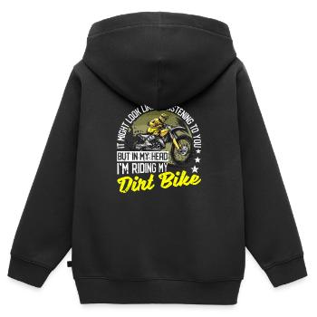 Funny Motocross Bikers In My Head I'm Riding My - Kinder Premium Organic Zip Hoodie - Schwarz - Hinten - AI Model Kid Male (0cm)