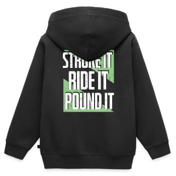 It Ride It Pound It Triathlon - Kids Premium Organic Zip-up Hoodie - black - Back - AI Model Kid Male (0cm)