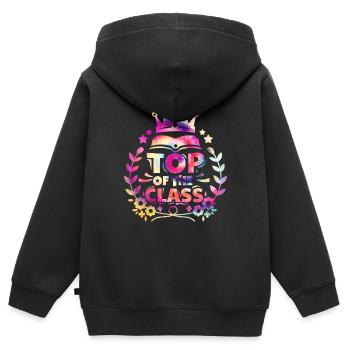 Klassenbester Zurück zur Schule - Kinder Premium Organic Zip Hoodie - Schwarz - Hinten - AI Model Kid Male (0cm)
