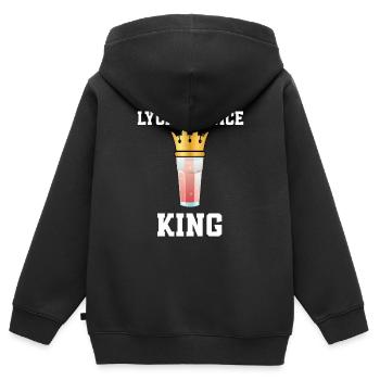 Lychee Saft König - Kinder Premium Organic Zip Hoodie - Schwarz - Hinten - AI Model Kid Male (0cm)
