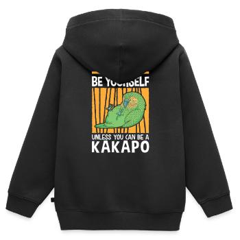 Be a Kakapo flightless parrot - Kids Premium Organic Zip-up Hoodie - black - Back - AI Model Kid Male (0cm)