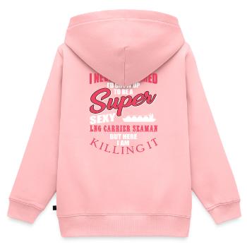 LNG Tanker Seemann - Kinder Premium Organic Zip Hoodie - Rosa - Hinten - AI Model Kid Female (0cm)