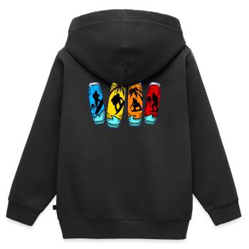 Wakeboarding Wakeboards Wakeboarder Wakeboard - Kinder Premium Organic Zip Hoodie - Schwarz - Hinten - AI Model Kid Male (0cm)