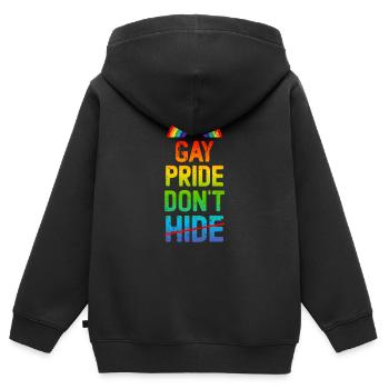 Gay Pride Verstecken Sie sich nicht - Kinder Premium Organic Zip Hoodie - Schwarz - Hinten - AI Model Kid Male (0cm)