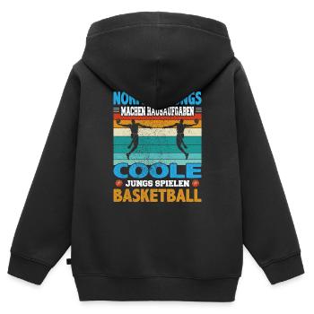 Basketball Dunking Spieler Korbleger Spruch - Kinder Premium Organic Zip Hoodie - Schwarz - Hinten - AI Model Kid Male (0cm)