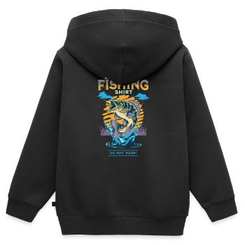 Glückliches Angelhemd Nicht waschen - Kinder Premium Organic Zip Hoodie - Schwarz - Hinten - AI Model Kid Male (0cm)