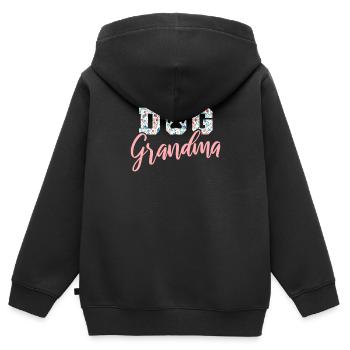 Dog Grandma - Kinder Premium Organic Zip Hoodie - Schwarz - Hinten - AI Model Kid Male (0cm)