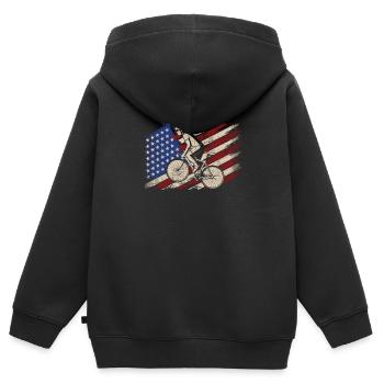 Vintage Cycling Cycle Team Player Sports Fan US - Kinder Premium Organic Zip Hoodie - Schwarz - Hinten - AI Model Kid Male (0cm)