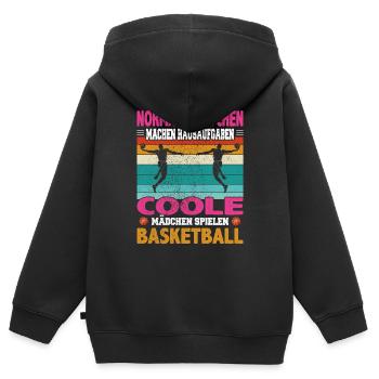 Basketball Dunking Spieler Korbleger Spruch - Kinder Premium Organic Zip Hoodie - Schwarz - Hinten - AI Model Kid Male (0cm)