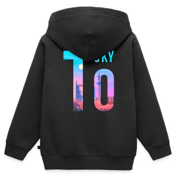 Tokio - Kinder Premium Organic Zip Hoodie - Schwarz - Hinten - AI Model Kid Male (0cm)