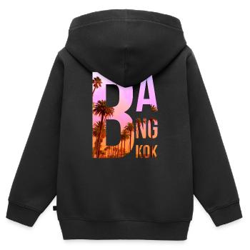 Bangkok - Kinder Premium Organic Zip Hoodie - Schwarz - Hinten - AI Model Kid Male (0cm)