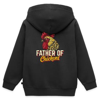 Father Of Chickens Chicken Dad Funny Chicken Farme - Kinder Premium Organic Zip Hoodie - Schwarz - Hinten - AI Model Kid Male (0cm)